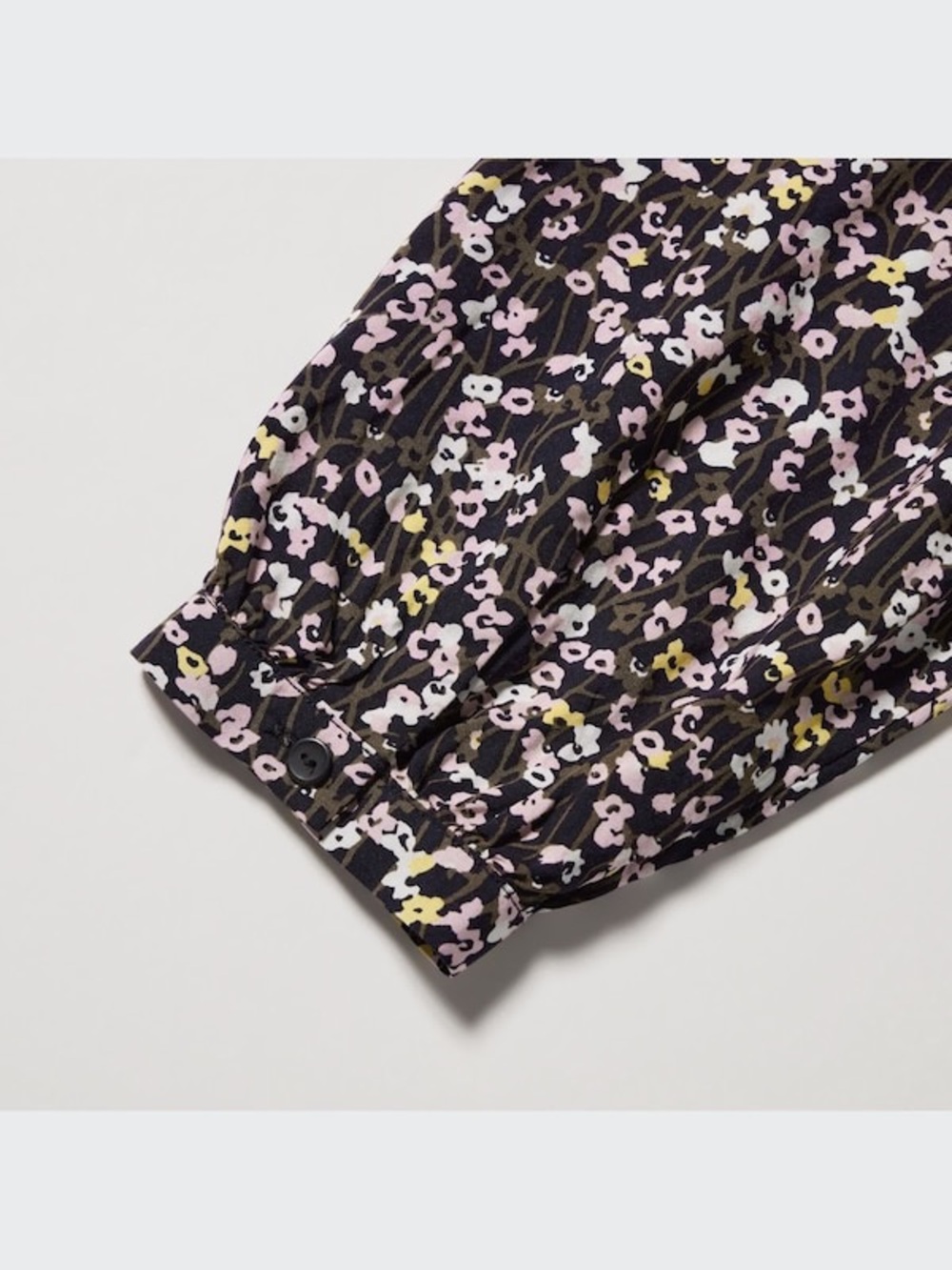 Uniqlo Rayon Floral Midi Dress Black Pink Tie Waist V Neck Button Front Small - Picture 8 of 16